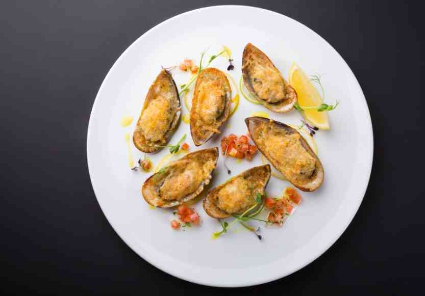 мидии с сыром