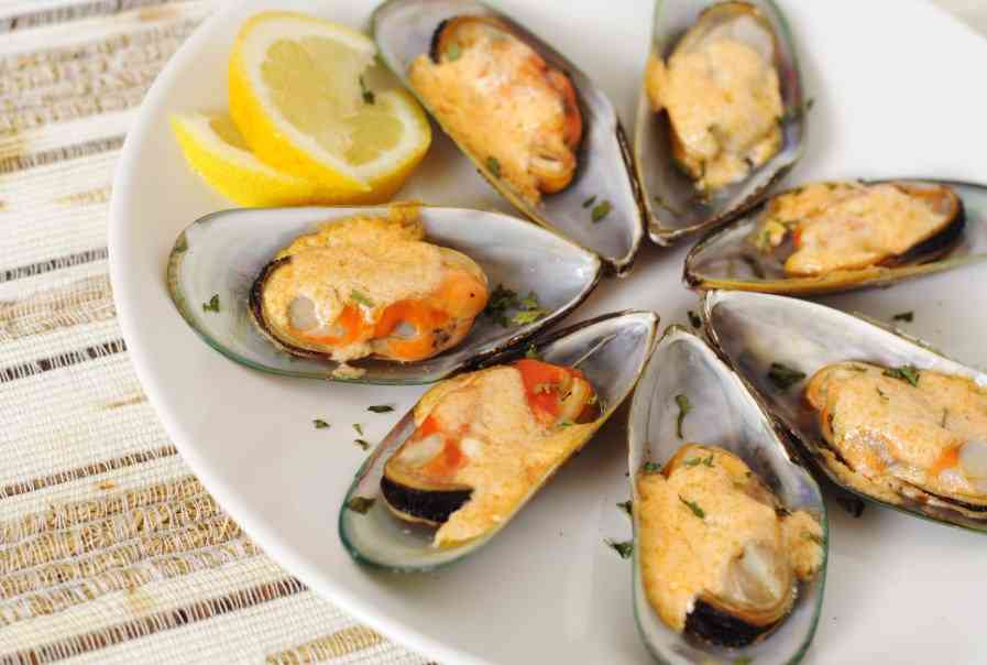 мидии с сыром 