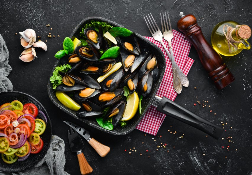 подача мидий 