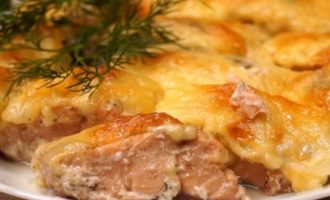 блюдо из трески под сыром