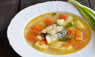 порция ухи на блюде