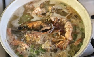 креветки с зеленью