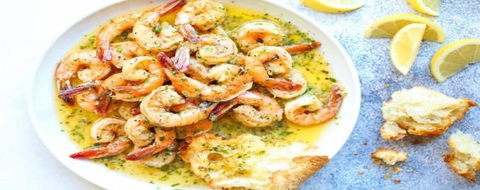 креветки жаренные на сковороде с чесноком