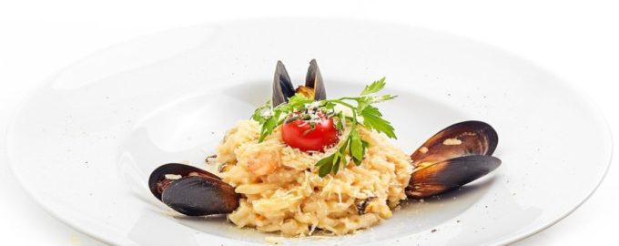 морское ризотто с мидиями