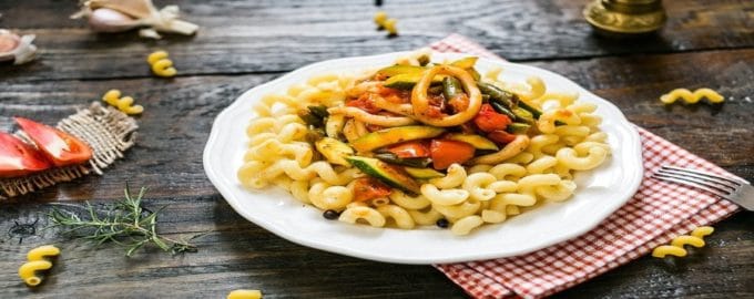 паста с овощами