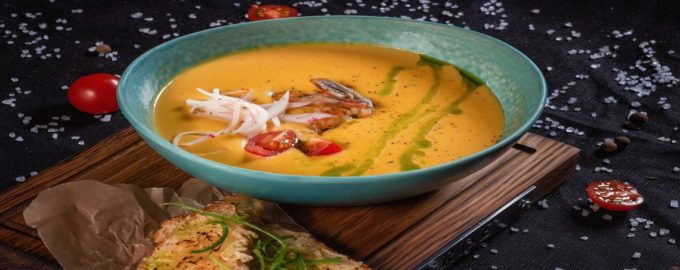 суп тыквенный с креветкой