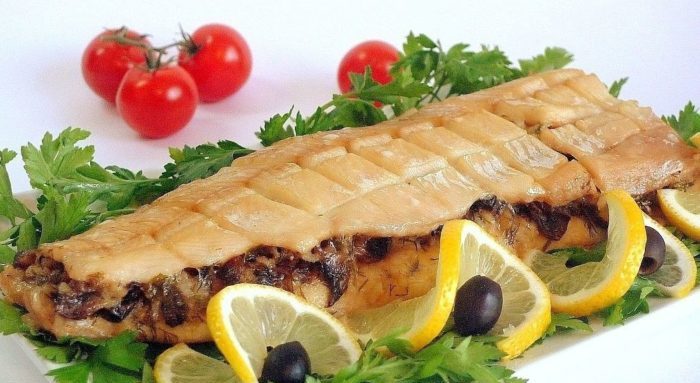 филе щуки с грибами 