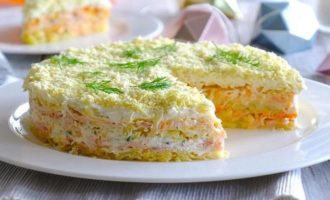 готовый салат мимоза