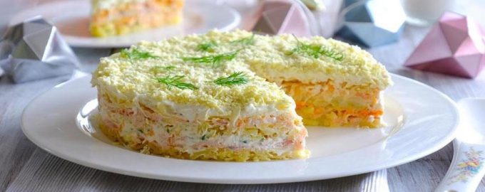 готовый салат мимоза