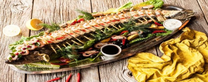 вариант подачи фаршироанного судака