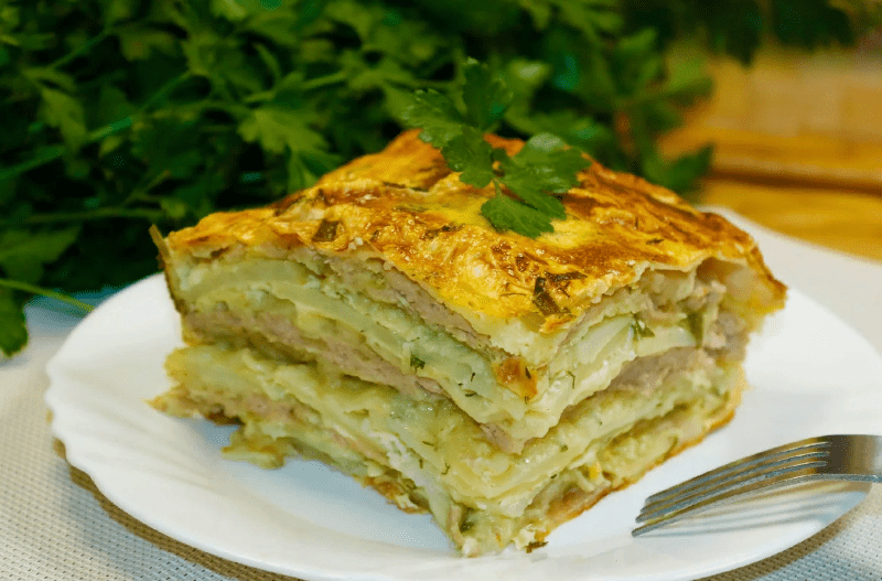 заливной пирог с рыбой из лаваша 