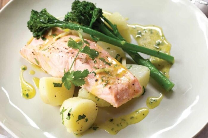 форель с картофелем 