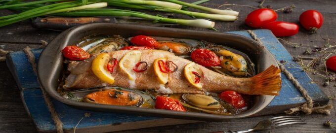 окунь с овощами