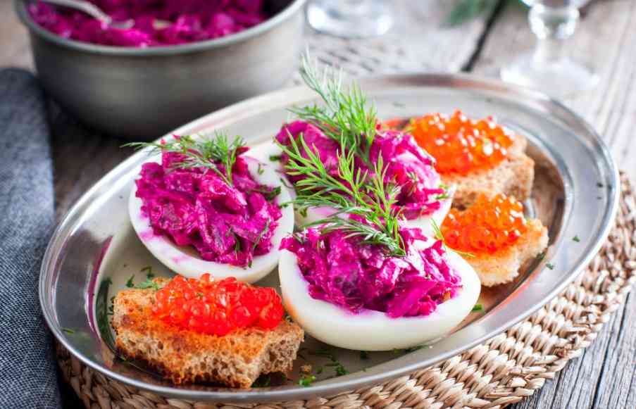 яйца фаршированные свеклой 