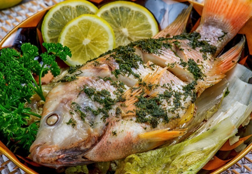 рыба запеченая с укропом 