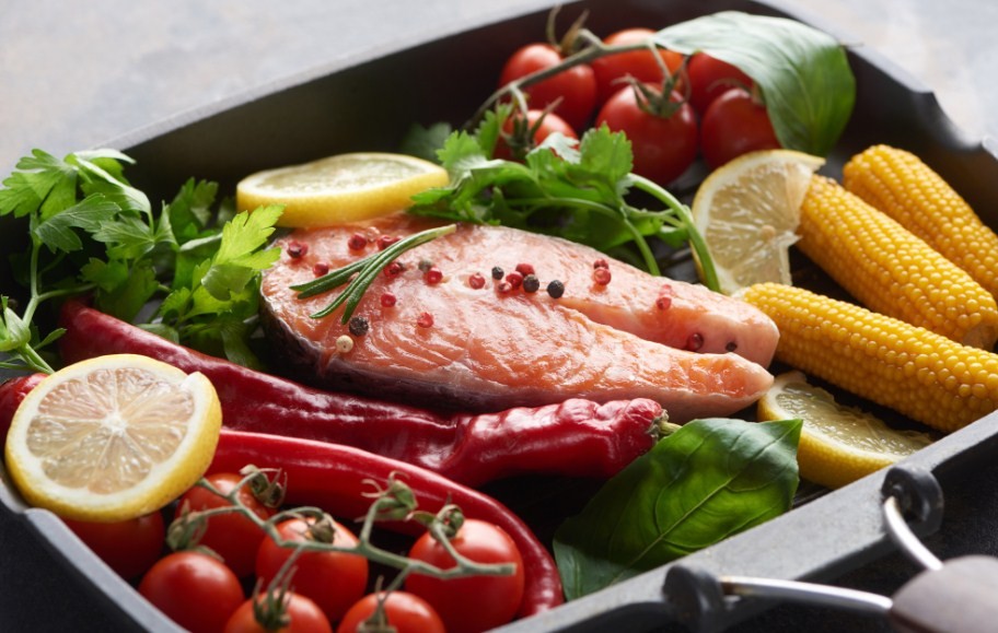 стейк с овощами 