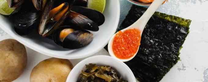 разные морепродукты