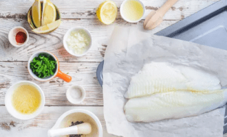 ингредиенты для запекания камбалы с лимоном