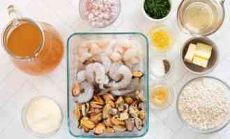 ингредиенты для ризотто с морепродуктами