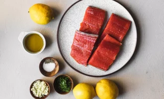 ингредиенты для семги с чесноком