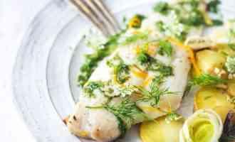 готовая камбала с картошкой в духоке