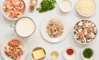 ингредиенты для запеканки с креветками