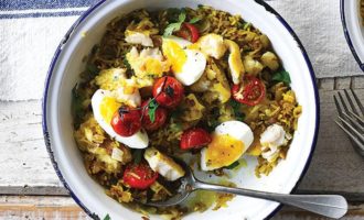 готовое кеджери с рыбой