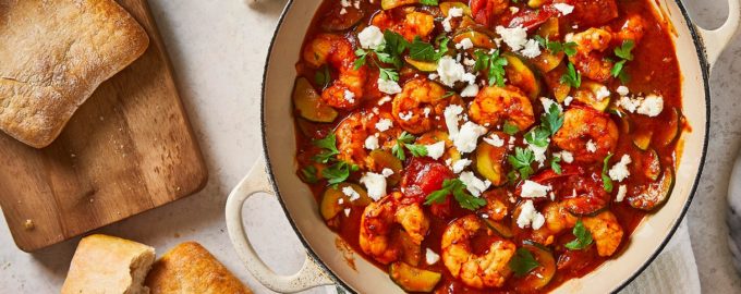 готовые креветки саганаки