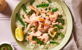 готовое ризотто с лососем