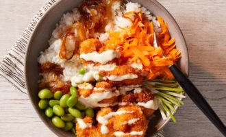 готовый боул с креветками