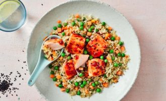 готовая форель с рисом