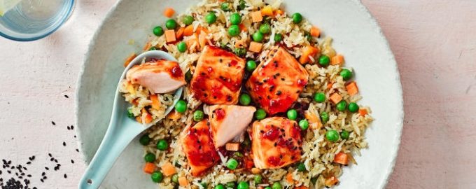 готовая форель с рисом