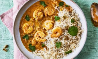 готовое блюдо корма с креветками