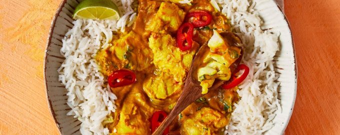 готовый палтус с рисом