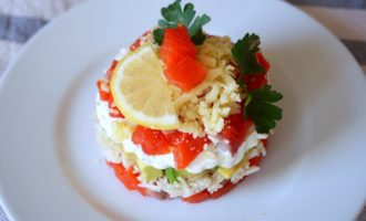 слоеный салат Филадельфия